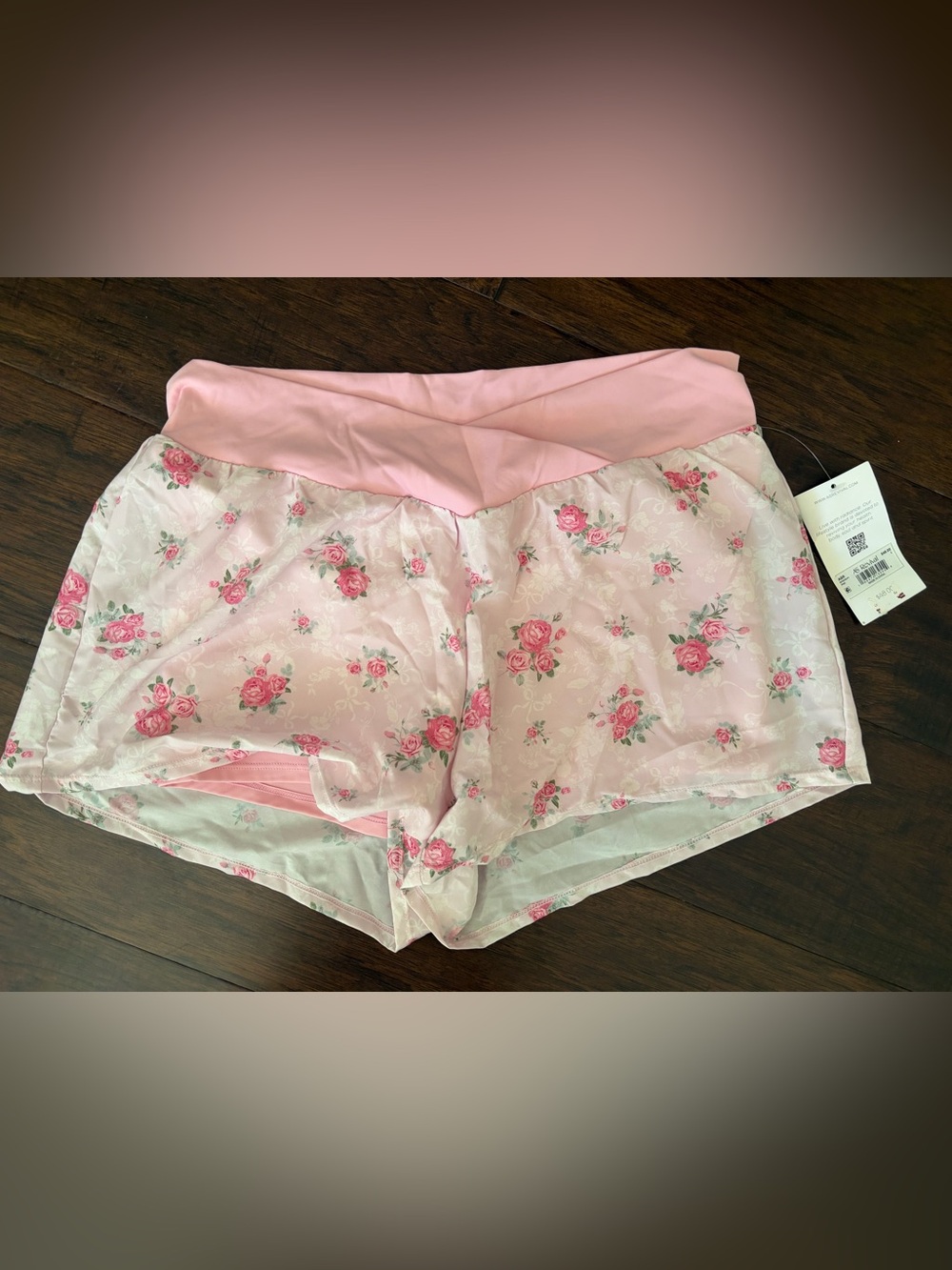 Altar'd State Pink Floral Athletic Shorts
